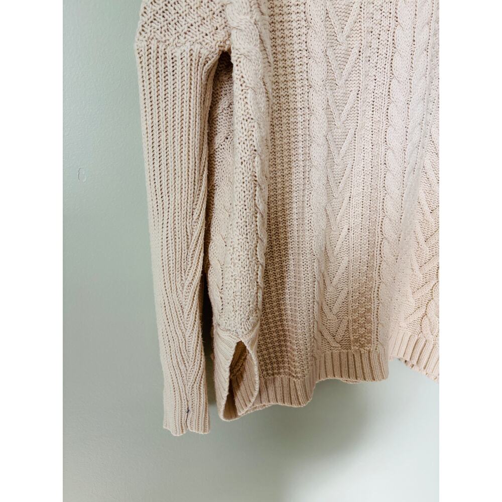 Natural Reflections Cream Cableknit Sweater Fisherman Large - Picture 2 of 8